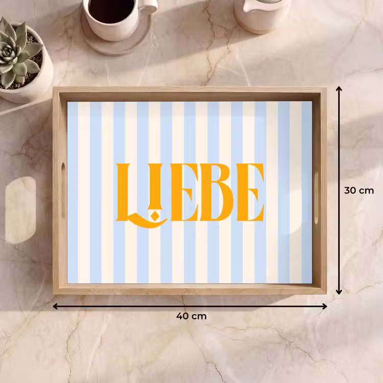 Dienblad - Oranje - Blauw - Strepen - Liebe — 9