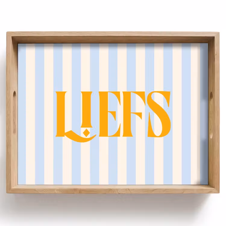 Dienblad - Oranje - Blauw - Strepen - Liefs — 1