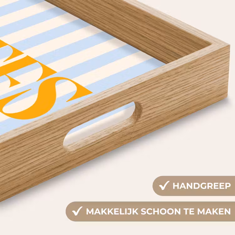 Dienblad - Oranje - Blauw - Strepen - Liefs — 5
