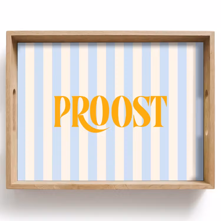 Dienblad - Oranje - Blauw - Strepen - Proost — 1
