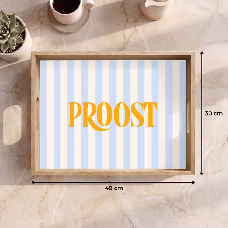 Dienblad - Oranje - Blauw - Strepen - Proost — 9