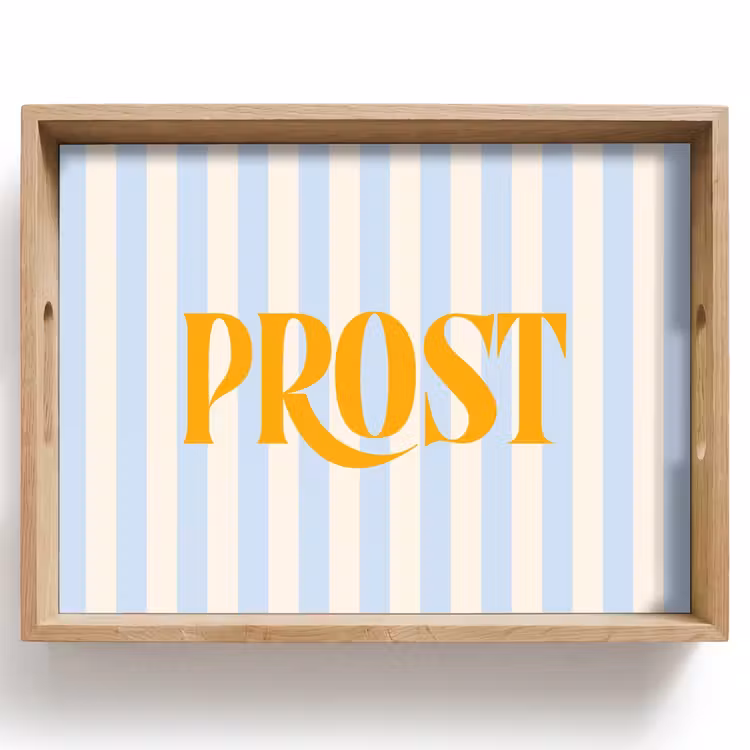 Dienblad - Oranje - Blauw - Strepen - Prost — 1