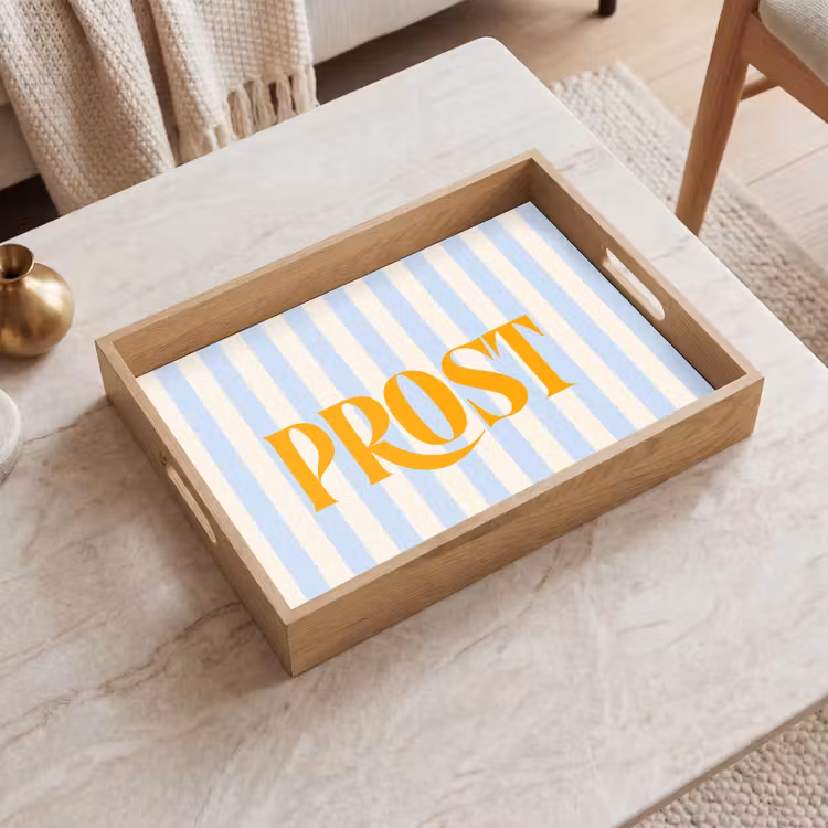 Dienblad - Oranje - Blauw - Strepen - Prost — 2