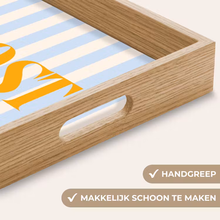 Dienblad - Oranje - Blauw - Strepen - Prost — 5