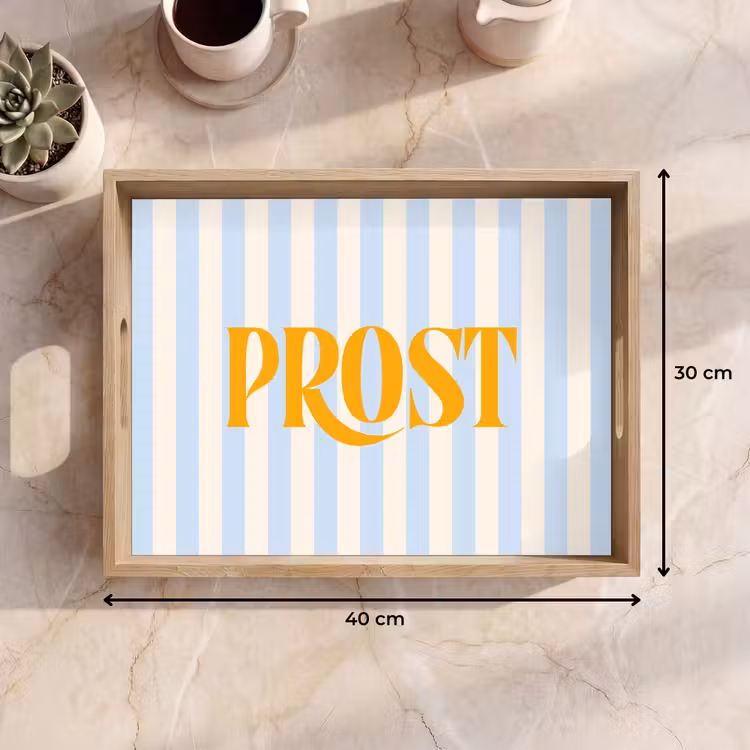 Dienblad - Oranje - Blauw - Strepen - Prost — 9