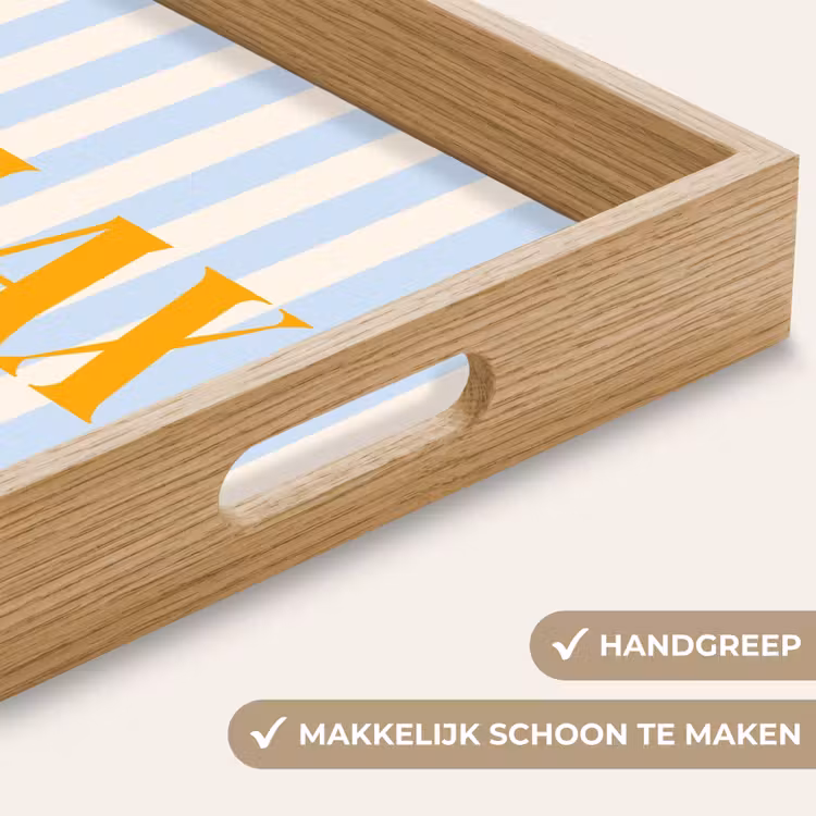 Dienblad - Oranje - Blauw - Strepen - Relax — 5