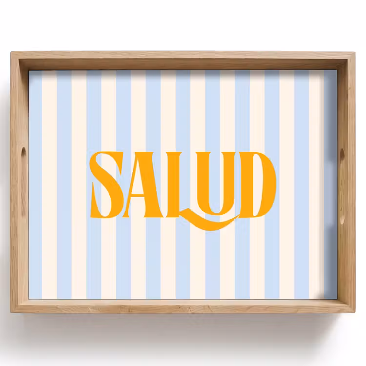 Dienblad - Oranje - Blauw - Strepen - Salud — 1