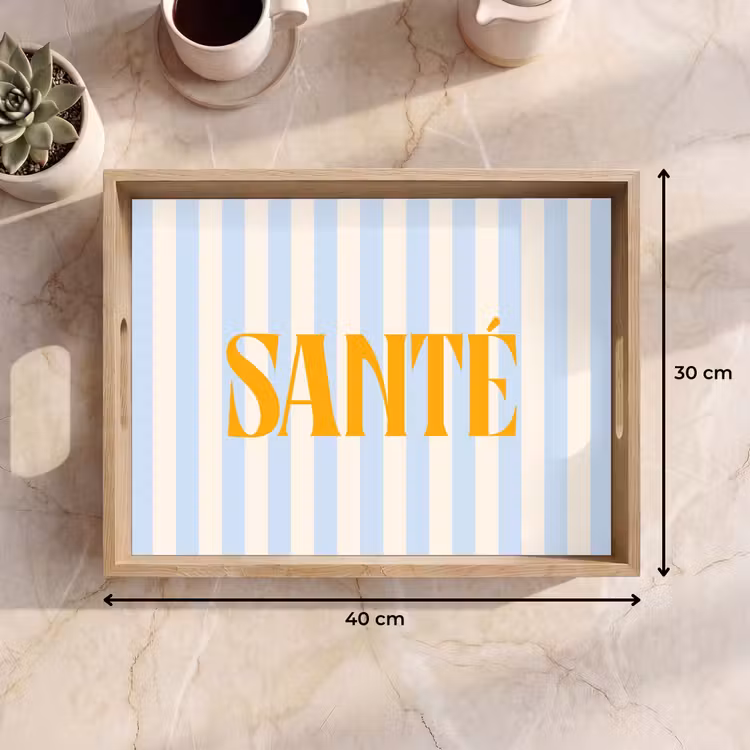 Dienblad - Oranje - Blauw - Strepen - Santé — 9