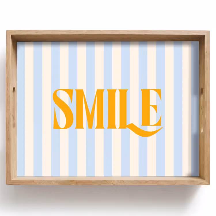 Dienblad - Oranje - Blauw - Strepen - Smile — 1