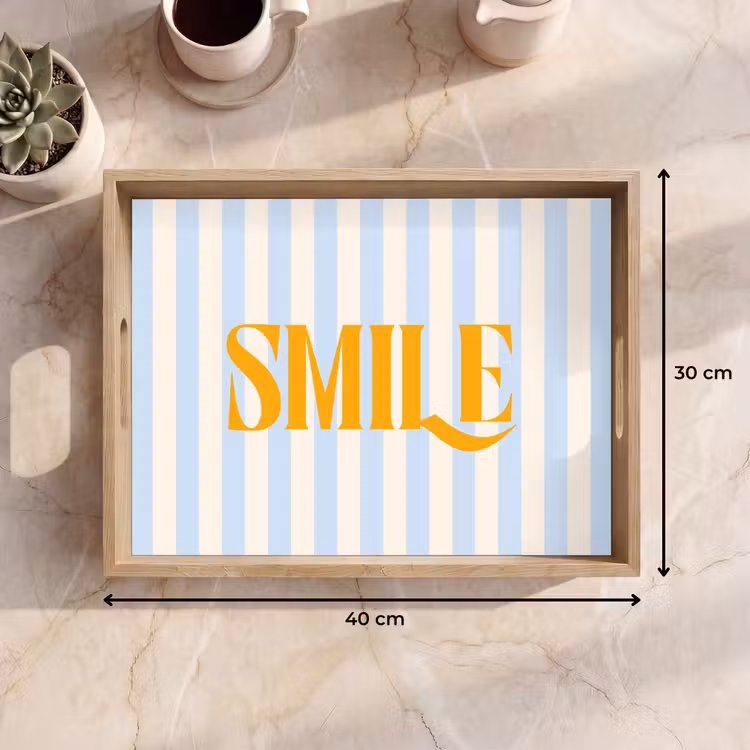 Dienblad - Oranje - Blauw - Strepen - Smile — 9