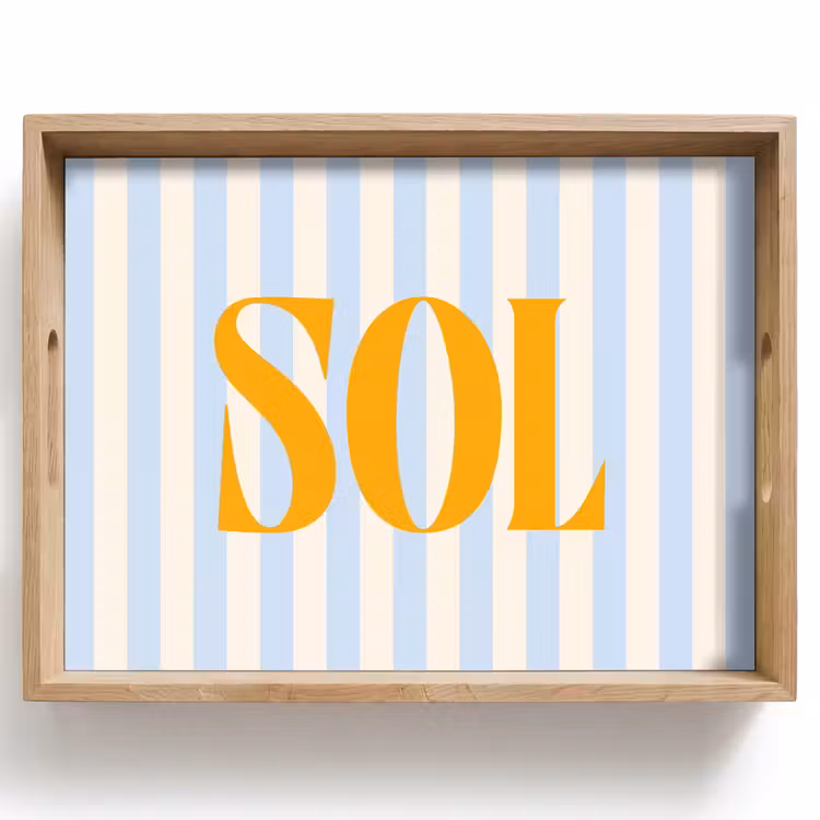 Dienblad - Oranje - Blauw - Strepen - Sol — 1