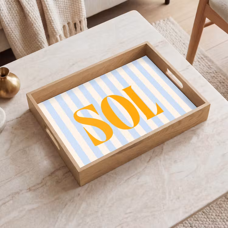 Dienblad - Oranje - Blauw - Strepen - Sol — 2