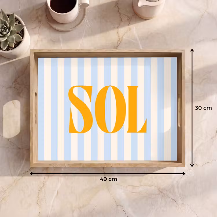 Dienblad - Oranje - Blauw - Strepen - Sol — 9