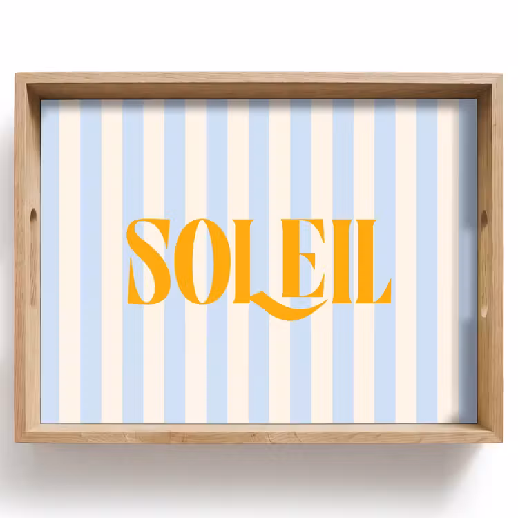 Dienblad - Oranje - Blauw - Strepen - Soleil — 1