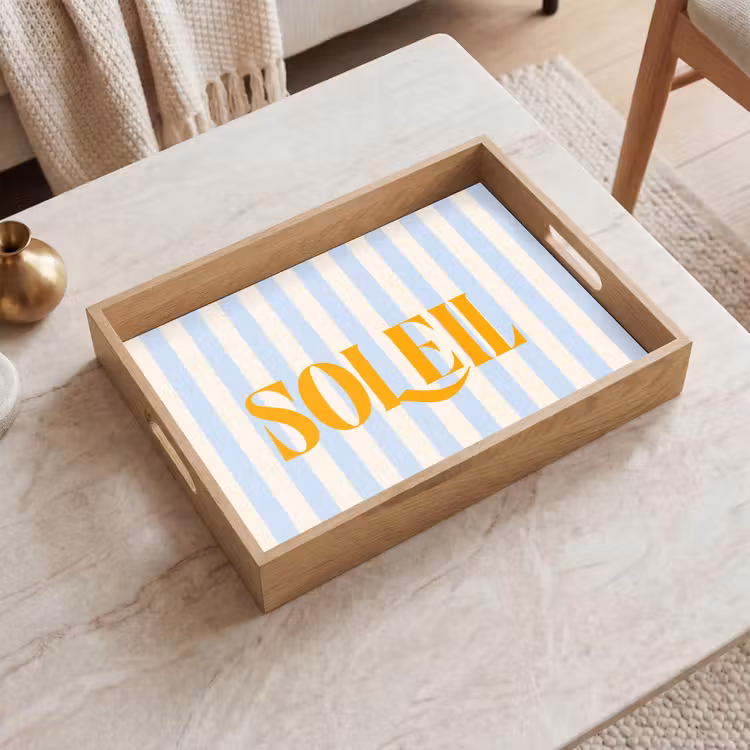 Dienblad - Oranje - Blauw - Strepen - Soleil — 2