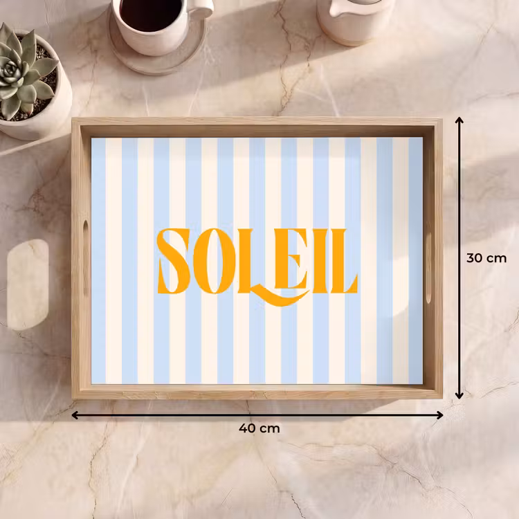 Dienblad - Oranje - Blauw - Strepen - Soleil — 9