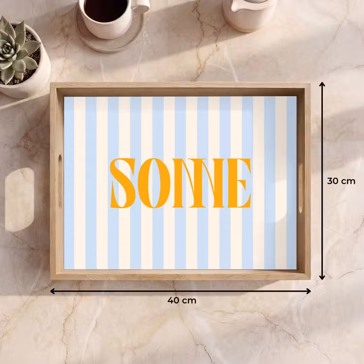 Dienblad - Oranje - Blauw - Strepen - Sonne — 9