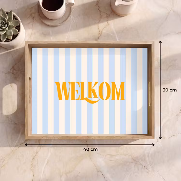 Dienblad - Oranje - Blauw - Strepen - Welkom — 9