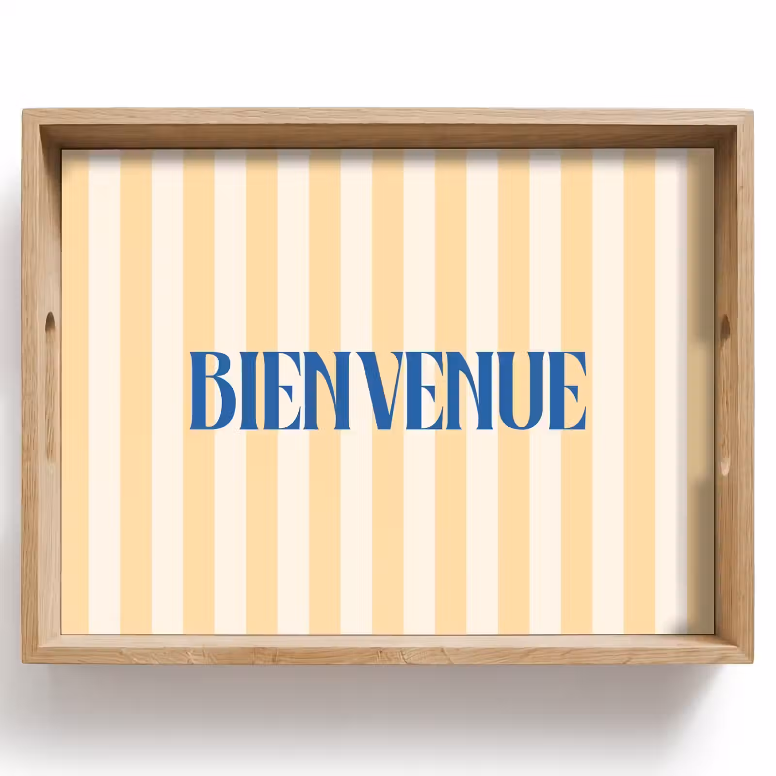 Dienblad - Blauw - Geel - Strepen - Bienvenue — 1