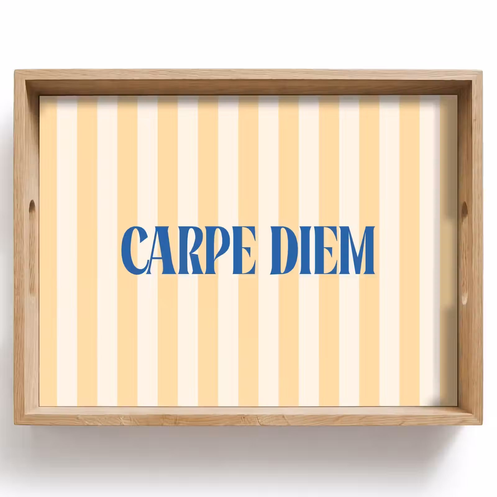 Dienblad - Blauw - Geel - Strepen - Carpe Diem — 1