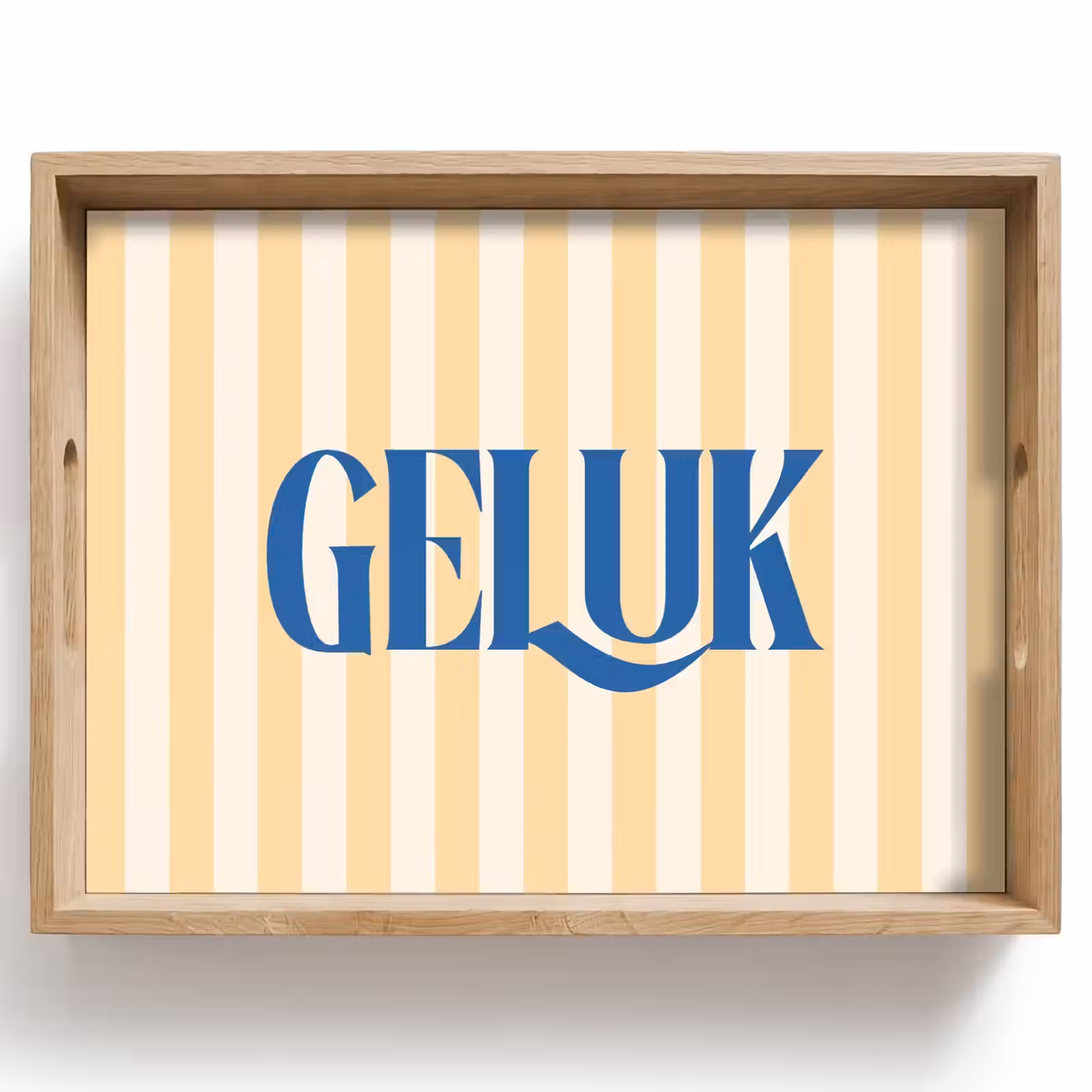 Dienblad - Blauw - Geel - Strepen - Geluk — 1