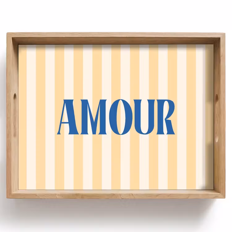 Dienblad - Blauw - Geel - Strepen - Amour — 1