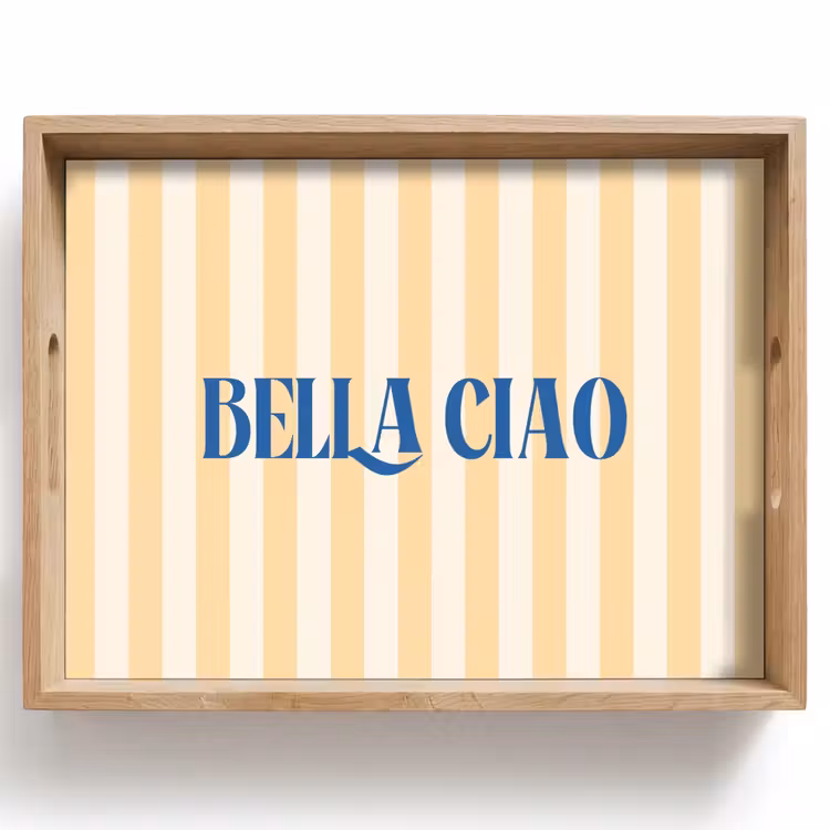 Dienblad - Blauw - Geel - Strepen - Bella Ciao — 1