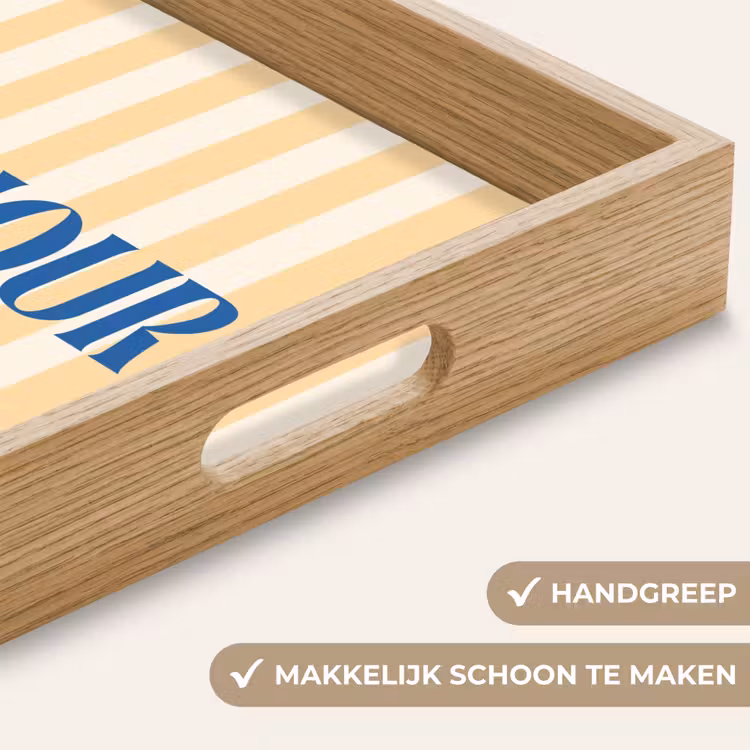 Dienblad - Blauw - Geel - Strepen - Bonjour — 5