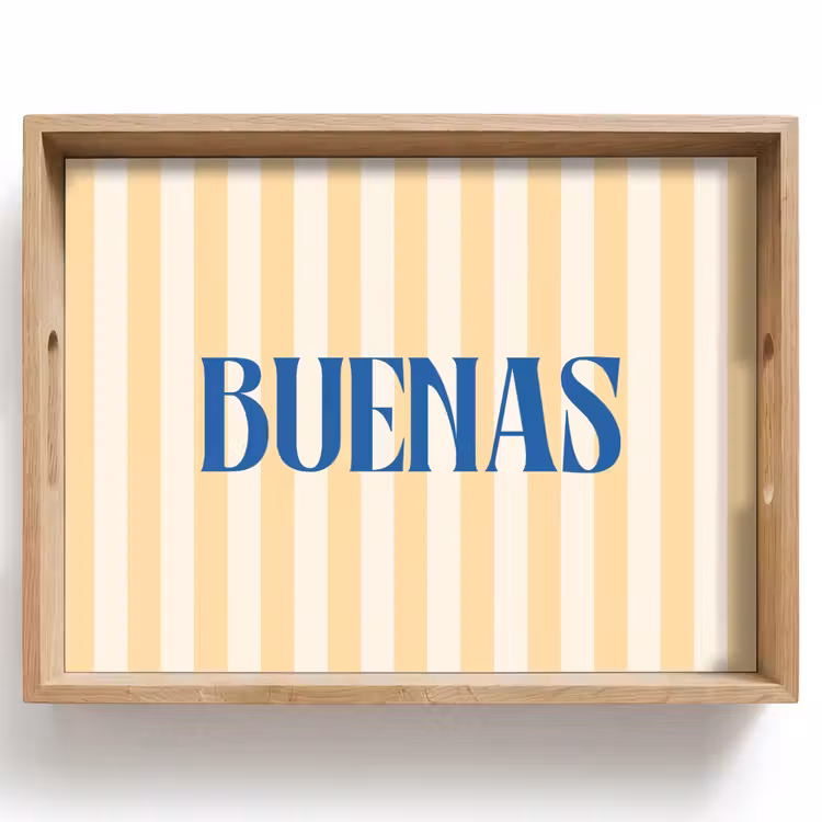 Dienblad - Blauw - Geel - Strepen - Buenas — 1
