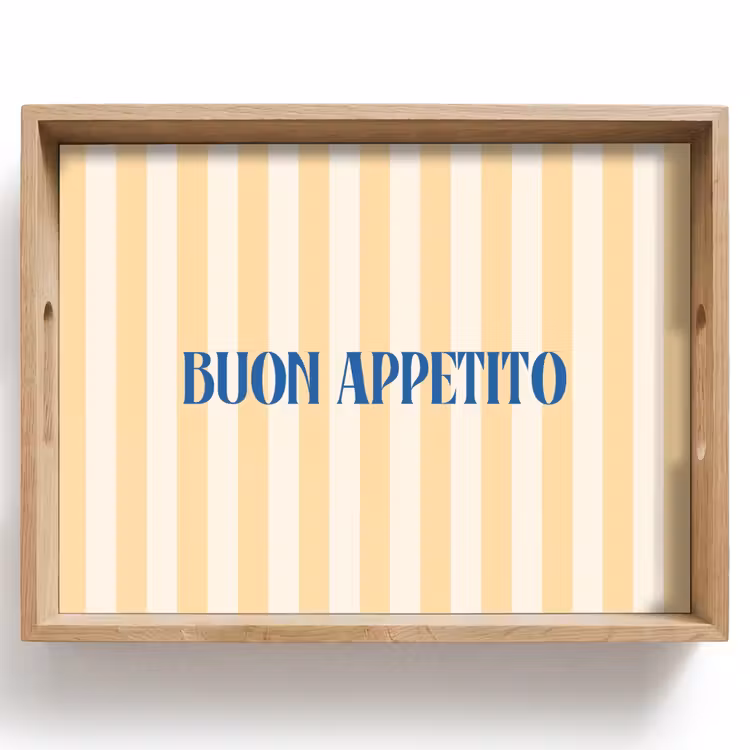 Dienblad - Blauw - Geel - Strepen - Buon Appetito — 1