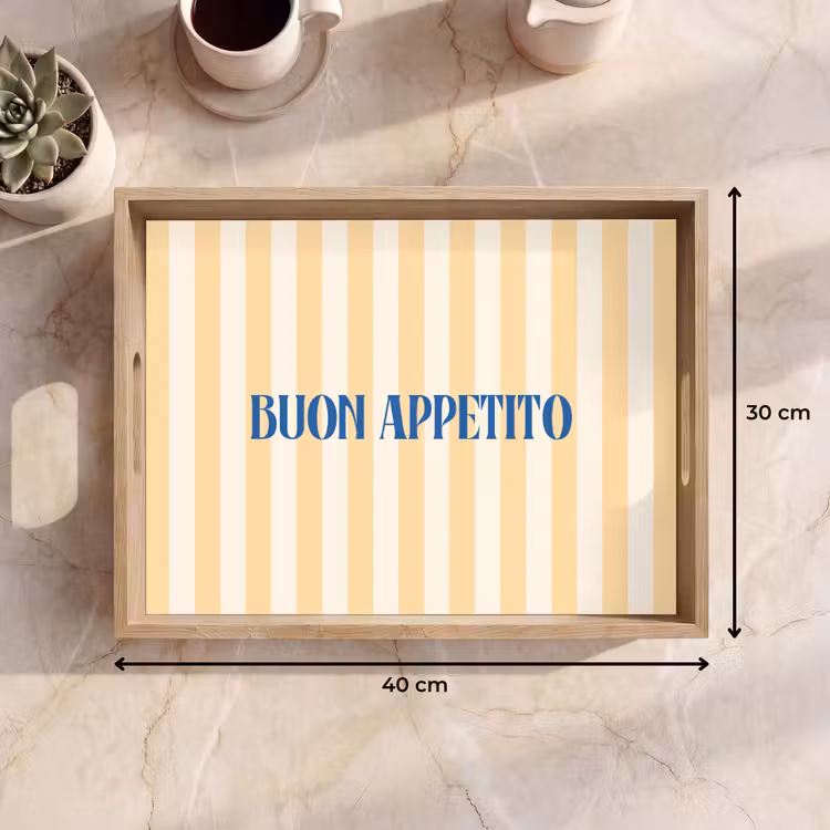 Dienblad - Blauw - Geel - Strepen - Buon Appetito — 9
