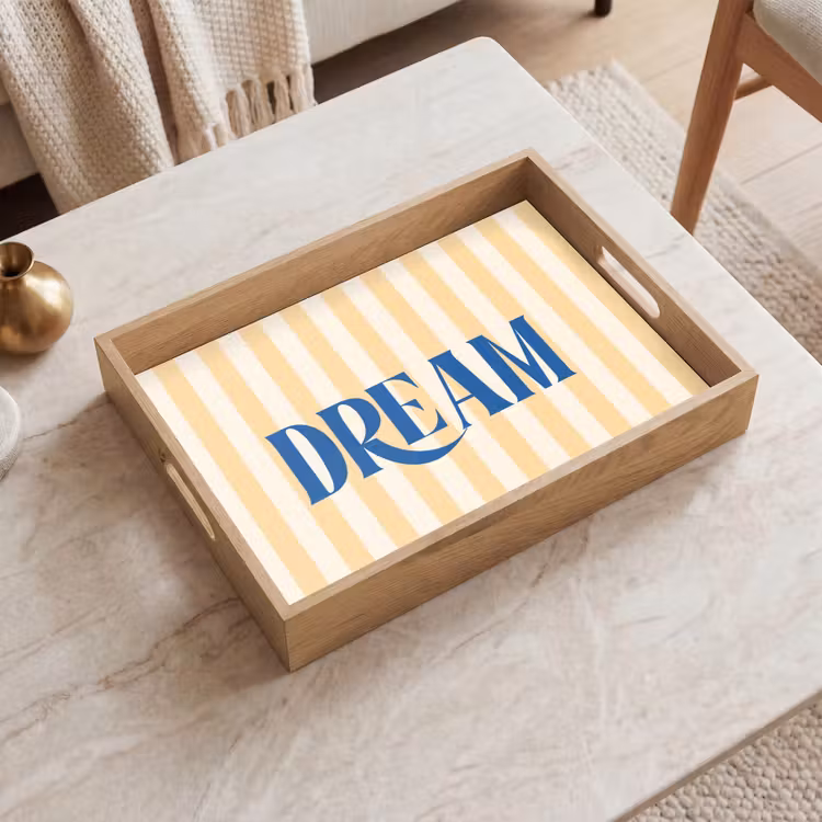 Dienblad - Blauw - Geel - Strepen - Dream — 2