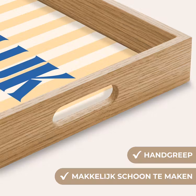 Dienblad - Blauw - Geel - Strepen - Geluk — 5