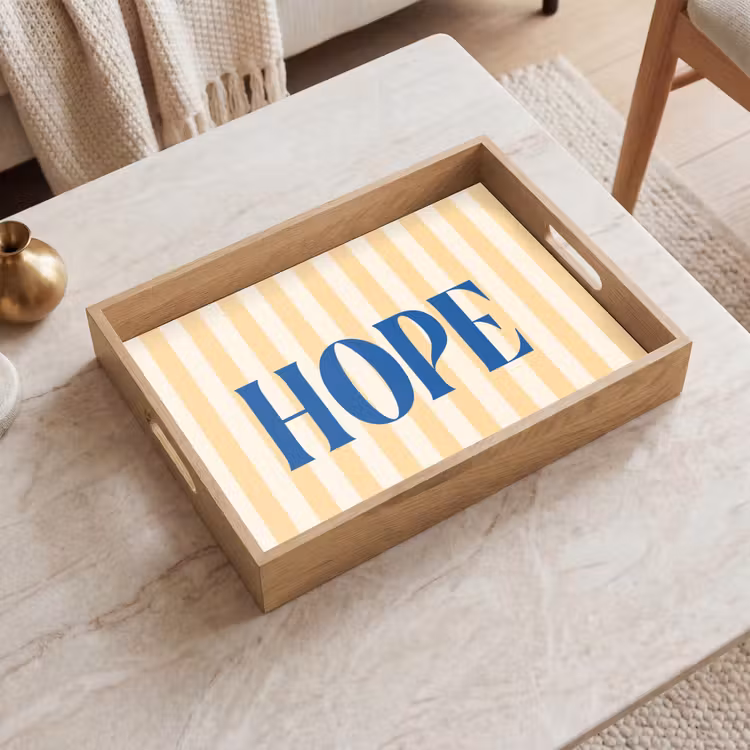 Dienblad - Blauw - Geel - Strepen - Hope — 2