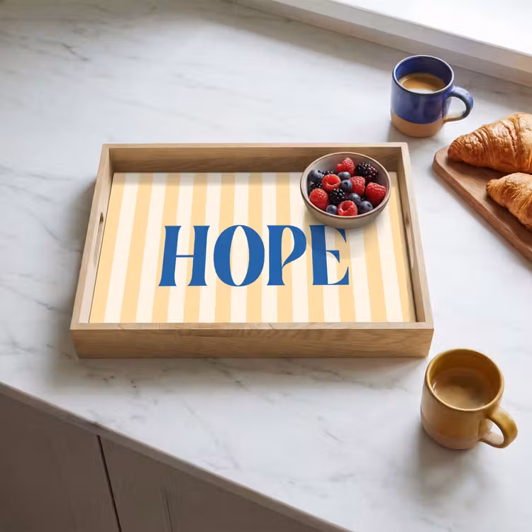 Dienblad - Blauw - Geel - Strepen - Hope — 4