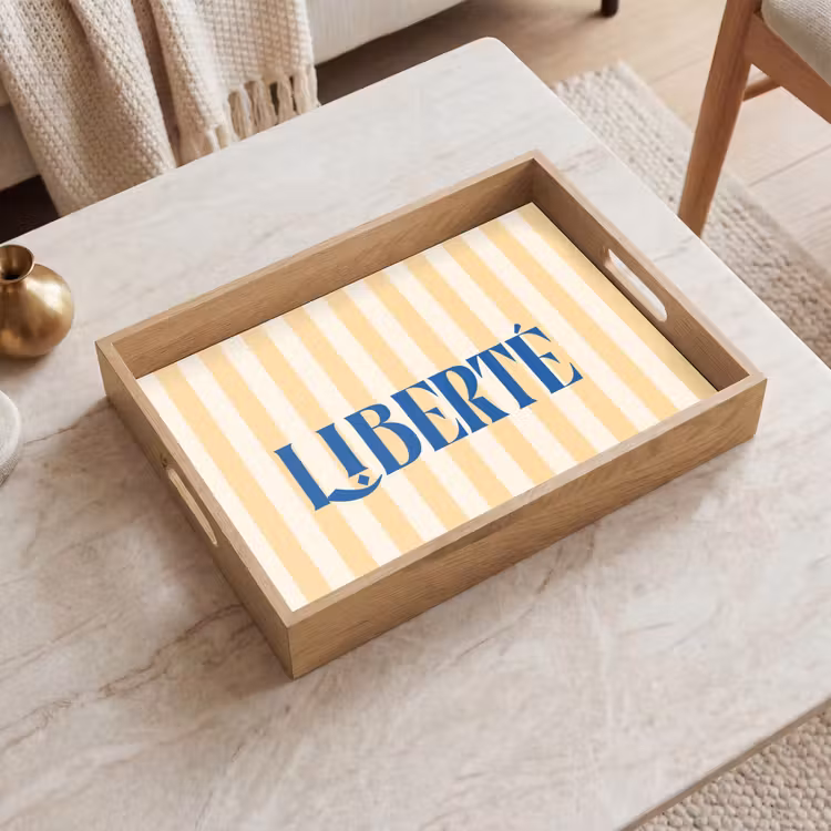 Dienblad - Blauw - Geel - Strepen - Liberté — 2
