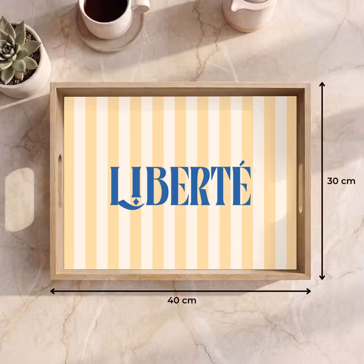 Dienblad - Blauw - Geel - Strepen - Liberté — 9
