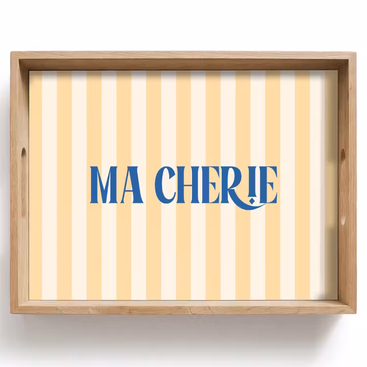 Dienblad - Blauw - Geel - Strepen - Ma Cherie — 1