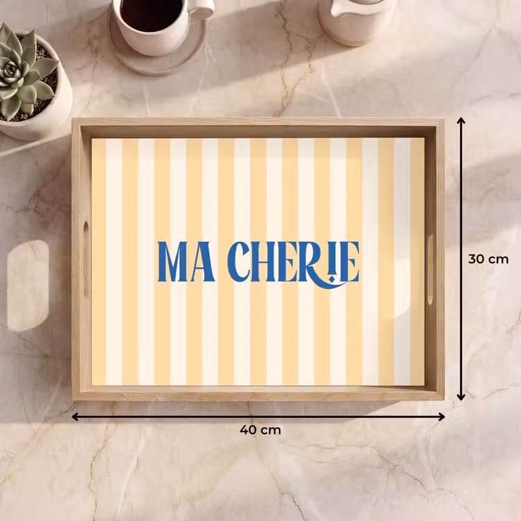 Dienblad - Blauw - Geel - Strepen - Ma Cherie — 9