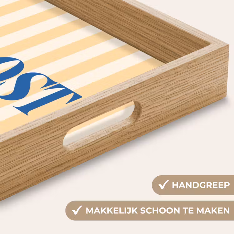 Dienblad - Blauw - Geel - Strepen - Proost — 5