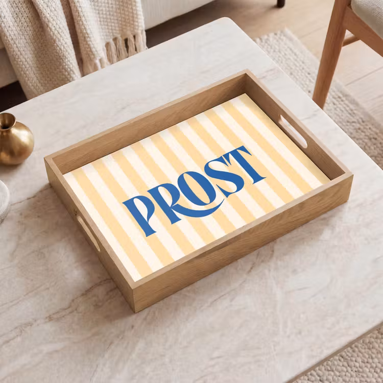 Dienblad - Blauw - Geel - Strepen - Prost — 2