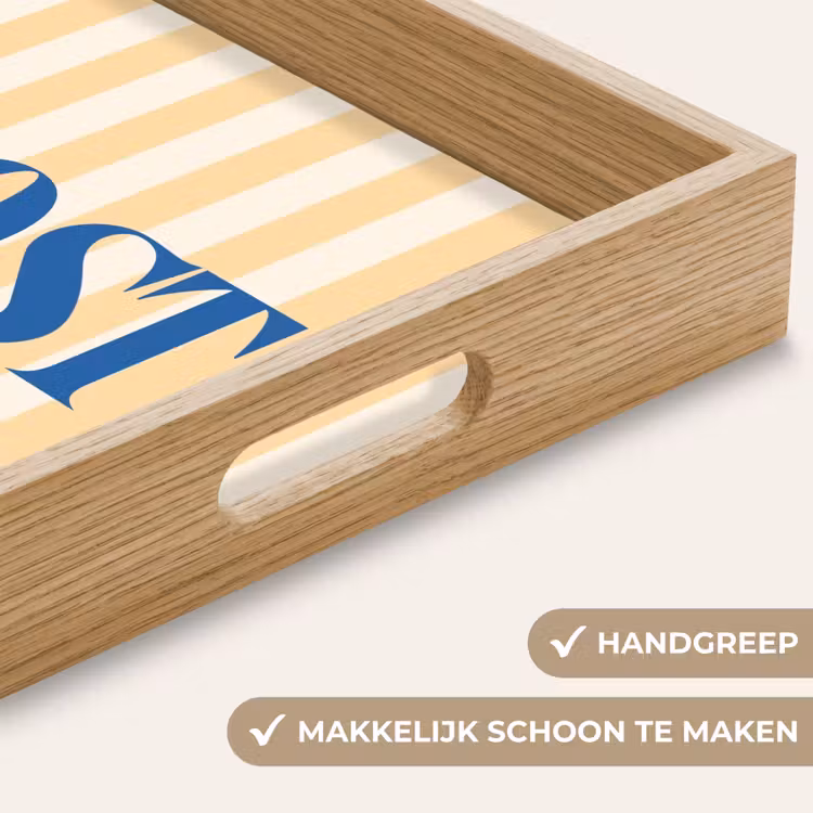 Dienblad - Blauw - Geel - Strepen - Prost — 5