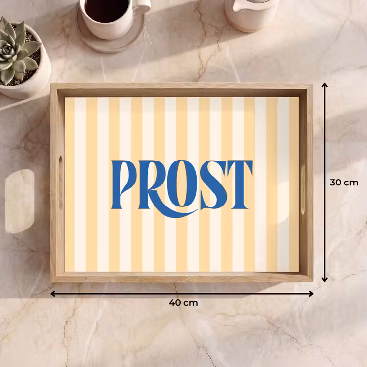 Dienblad - Blauw - Geel - Strepen - Prost — 9