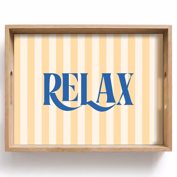 Dienblad - Blauw - Geel - Strepen - Relax — 1