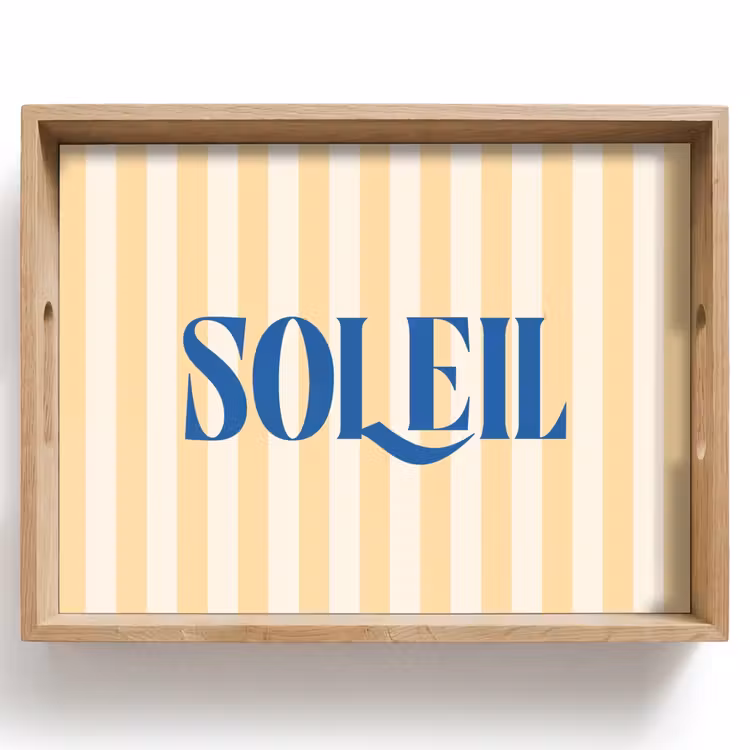 Dienblad - Blauw - Geel - Strepen - Soleil — 1