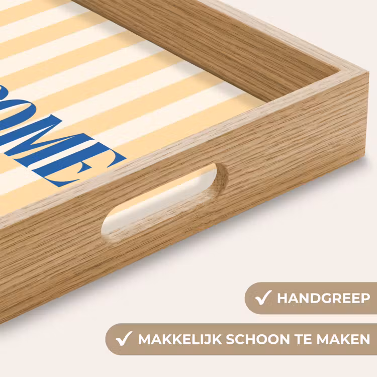 Dienblad - Blauw - Geel - Strepen - Welcome — 5