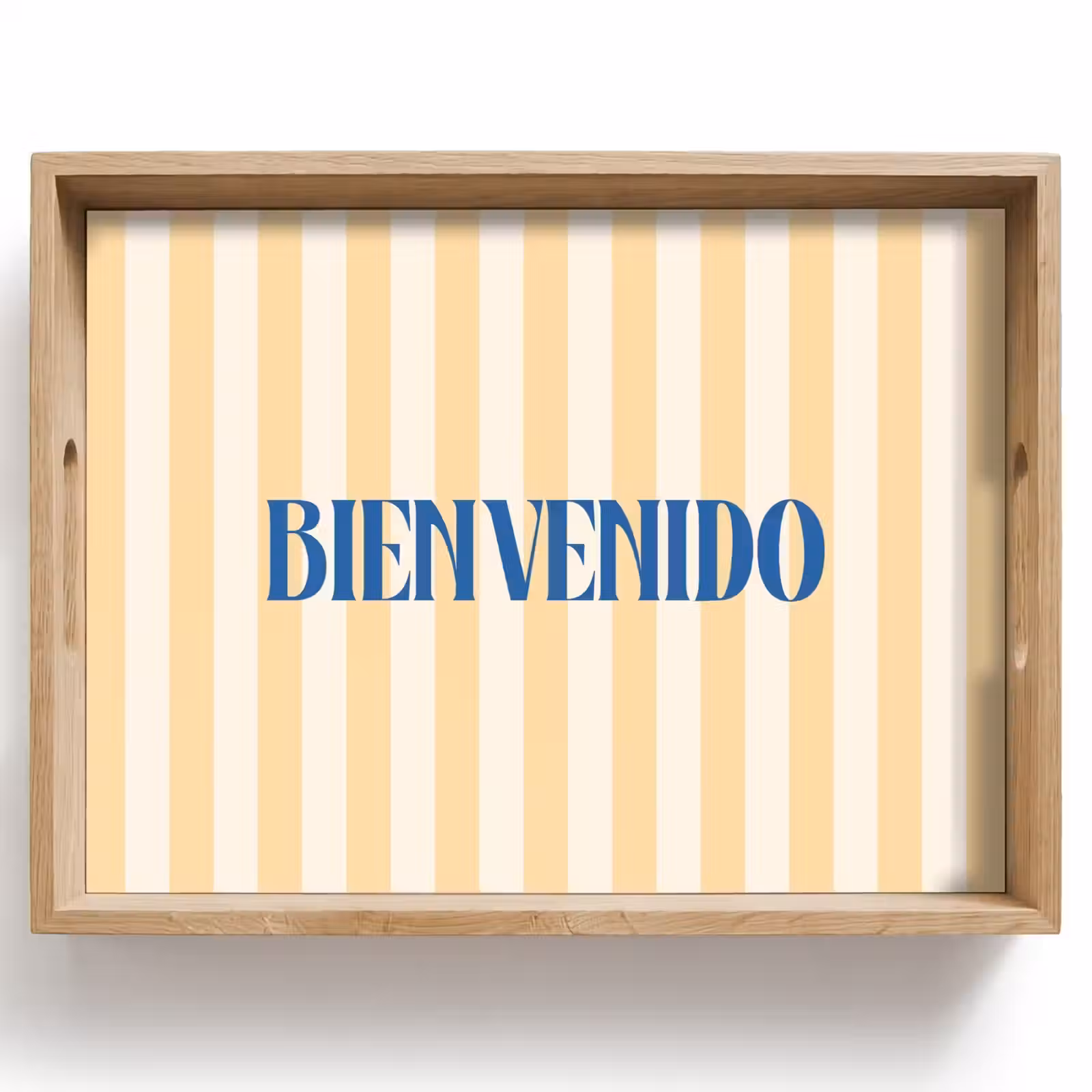 Dienblad - Blauw - Geel - Strepen - Bienvenido — 1