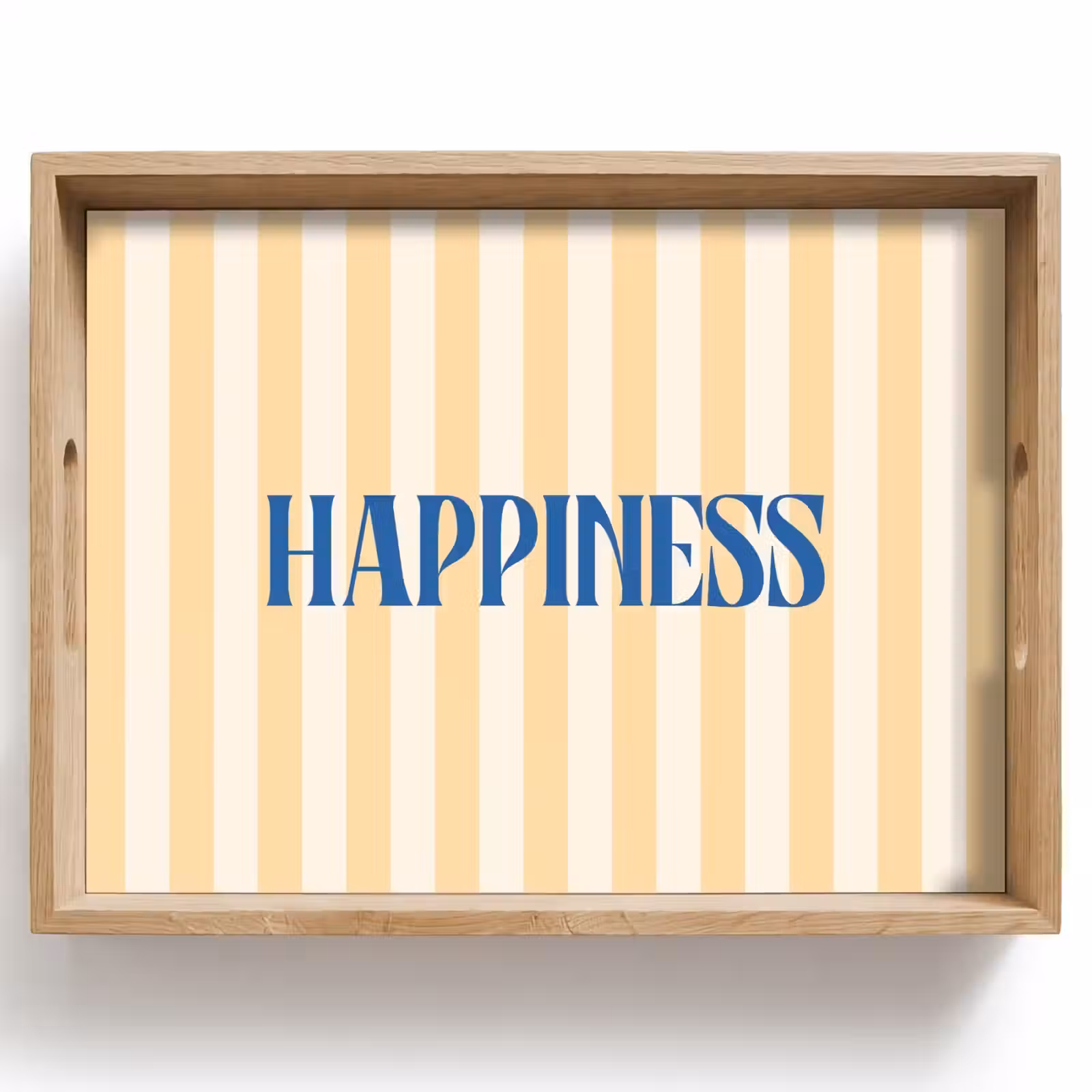 Dienblad - Blauw - Geel - Strepen - Happiness — 1
