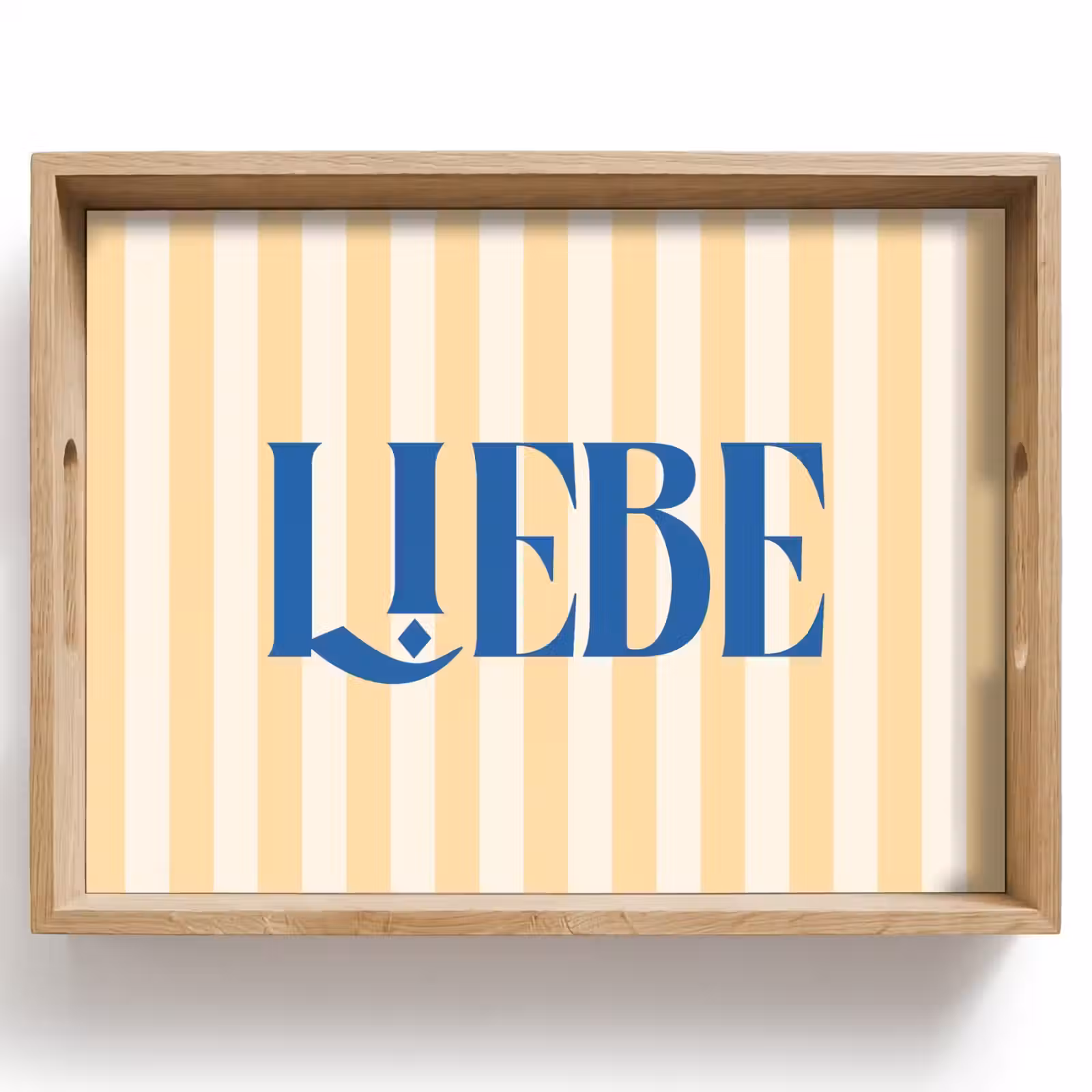 Dienblad - Blauw - Geel - Strepen - Liebe — 1