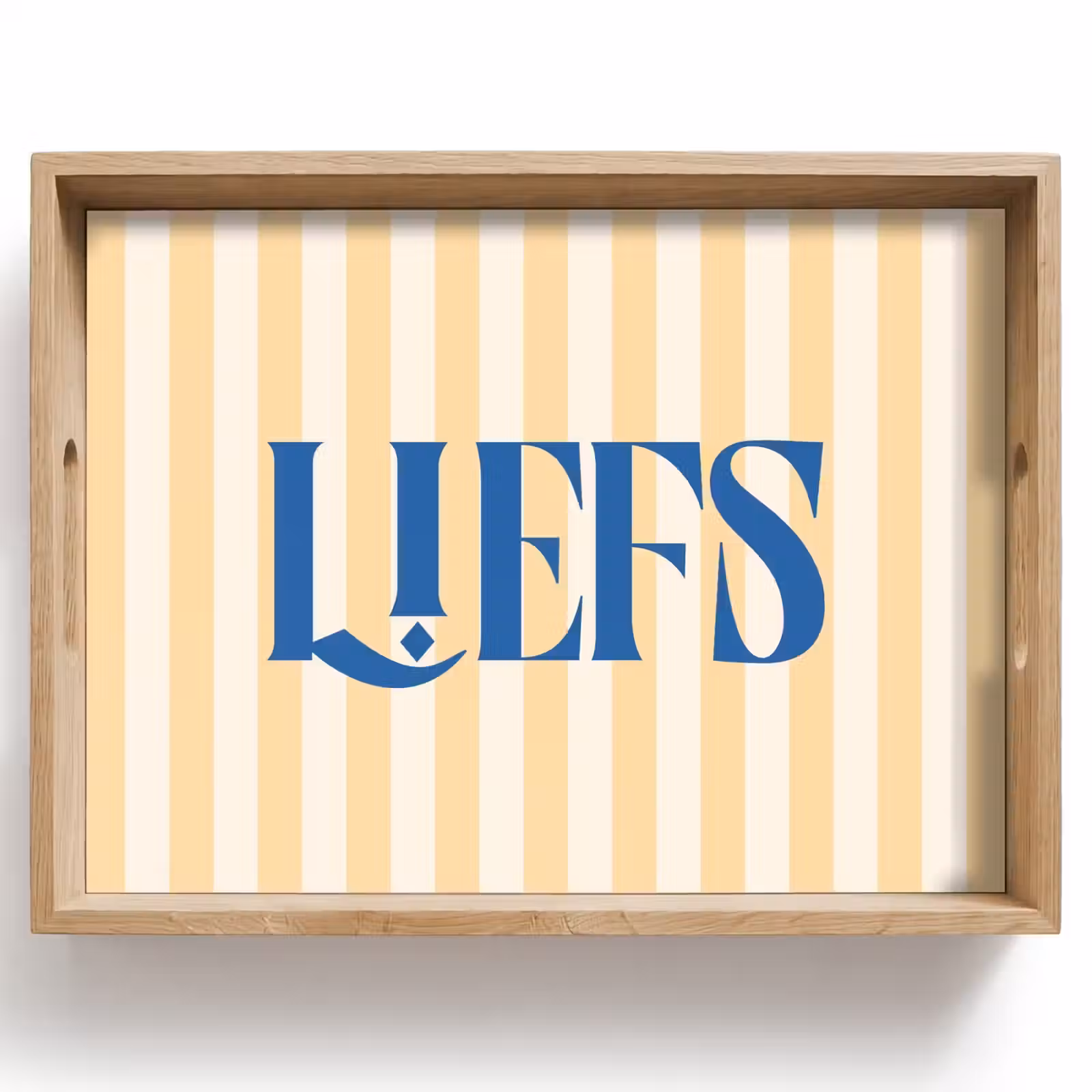 Dienblad - Blauw - Geel - Strepen - Liefs — 1